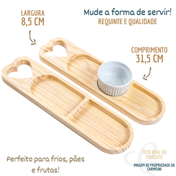 Conjunto Petisqueira Madeira com Ramequim Porta Molho - 3