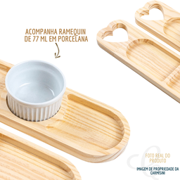 Conjunto Petisqueira Madeira com Ramequim Porta Molho - 4