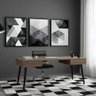 Kit 3 Quadros Abstrato Moderno Preto Cinza Moldura:preta - 5