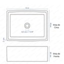 Ver imagem 3 de Cuba Fazenda de Cozinha Louça Retangular 55x41 Cm Amalfi Bela Metais