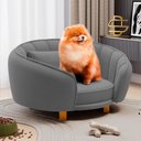 Ver imagem 2 de Mini Cama Poltrona Pet Lary Baby para Cachorro Veludo Cinza - Abmaza