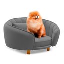 Ver imagem 5 de Mini Cama Poltrona Pet Lary Baby para Cachorro Veludo Cinza - Abmaza