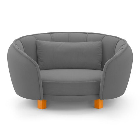 Mini Cama Poltrona Pet Lary Baby para Cachorro Veludo Cinza - Abmaza