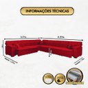 Ver imagem 4 de Sofá Magno 3.77x4.57m de Canto, Retrátil e Reclinável - Vermelho
