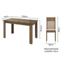 Ver imagem 3 de Conjunto Sala de Jantar Mesa Tampo de Vidro 4 Cadeiras Rustic/crema/bege Eloá Madesa