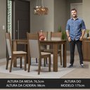 Ver imagem 4 de Conjunto Sala de Jantar Mesa Tampo de Vidro 4 Cadeiras Rustic/crema/bege Eloá Madesa