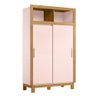 Guarda Roupa Infantil com 2 Portas de Correr Flora 5085 Rosa Qmovi - 3