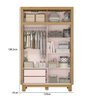 Guarda Roupa Infantil com 2 Portas de Correr Flora 5085 Rosa Qmovi - 2