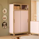 Ver imagem 1 de Guarda Roupa Infantil com 2 Portas de Correr Flora 5085 Rosa Qmovi