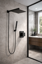 Ver imagem 3 de Kit Ducha 20x20 Slim C/ Desviador e Acabamento P/ Registro Monocomando Base Deca 4493 Preto Fosco