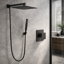 Ver imagem 2 de Kit Ducha 20x20 Slim C/ Desviador e Acabamento P/ Registro Monocomando Base Deca 4493 Preto Fosco