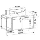 Ver imagem 3 de Gabinete Suspenso Para Banheiro 80cm P1019 Grafite Com Cuba Berlin Preta