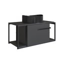 Ver imagem 2 de Gabinete Suspenso Para Banheiro 80cm P1019 Grafite Com Cuba Berlin Preta