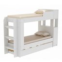 Ver imagem 2 de Treliche com Cama Auxiliar Adulto Junevil Baú Superior com Escadas Armário de 1 Porta Branco