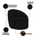 Ver imagem 4 de Sofá 4 Lugares Orgânico 220cm Morgan e Poltrona Lua Veludo Preto D03 - D’Rossi