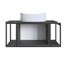 Ver imagem 5 de Gabinete Suspenso para Banheiro 80cm P1019 Grafite com Cuba Berlin Branca Preto