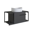 Ver imagem 2 de Gabinete Suspenso para Banheiro 80cm P1019 Grafite com Cuba Berlin Branca Preto