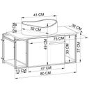 Ver imagem 4 de Gabinete Suspenso para Banheiro 80cm P1019 Branco com Cuba Berlin Preto