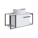 Ver imagem 2 de Gabinete Suspenso para Banheiro 80cm P1019 Branco com Cuba Berlin Branco Preto