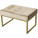 Ver imagem 1 de Puff Banqueta Quadrada para Quarto e Sala de Estar Dourada Veludo