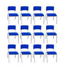 Ver imagem 2 de Kit 12 Cadeira Iso Infantil Azul Escolar e Creche