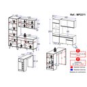 Ver imagem 3 de Cozinha Compacta com Bancada Americana/mesa Veneza Multimóveis Mp2211 Branco/dourado