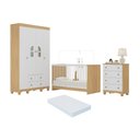 Ver imagem 1 de Quarto de Bebê Completo com Berço 3 em 1 com Colchão Incluso Aurora Multimóveis Mp4572