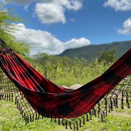 Rede de Descanso Confortável Lazer Redes Mundo Vermelho Mesclado - 17