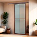 Ver imagem 2 de Porta de Correr Suspensa Vidrao Dir L.25 Marrom Corten 210x90 Brimak