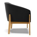 Ver imagem 4 de Poltrona Stella Suede Preto Base Madeira Castanho - D'Rossi DRossi