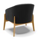 Ver imagem 5 de Poltrona Stella Suede Preto Base Madeira Castanho - D'Rossi DRossi