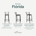 Ver imagem 3 de Kit 2 Banquetas para Bancada Flórida Preta 60cm Cozinha Gourmet Balcão Ilha Piscina Área de Lazer