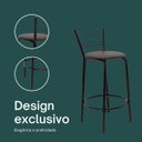 Ver imagem 4 de Kit 2 Banquetas para Bancada Flórida Preta 60cm Cozinha Gourmet Balcão Ilha Piscina Área de Lazer