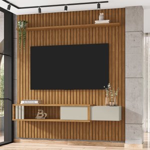 Painel Ripado Autêntico para TV até 75 Polegadas 1 Gaveta Nassau