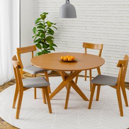 Conjunto Mesa Lisboa com 4 Cadeiras Rafa Espresso Móveis - 1