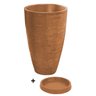 Vaso Com Prato Planta Oval Moderno Polietileno 45x30 BGPLASTICOS V13 TERRACOTA 016 - 17