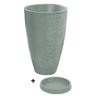 Vaso Com Prato Planta Oval Moderno Polietileno 45x30 BGPLASTICOS V13 TERRACOTA 016 - 5