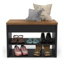 Ver imagem 2 de Sapateira Hall - Preto / Freijó