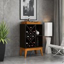 Ver imagem 1 de Aparador Bar com Bandeja Adega para 16 Garrafas Pés em Madeira Ranói