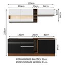 Ver imagem 4 de Armário de Cozinha Completa 220cm Rustic/Preto/Branco Parma Madesa 02