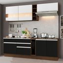 Ver imagem 1 de Armário de Cozinha Completa 220cm Rustic/Preto/Branco Parma Madesa 02