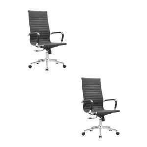 Kit 2 Cadeiras Escritório Presidente Esteirinha Corino Manhattan