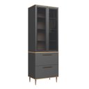 Ver imagem 3 de Armário Paneleiro 2 Portas 2 Gavetas Vidro Fume Isabelle