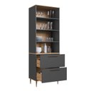 Ver imagem 4 de Armário Paneleiro 2 Portas 2 Gavetas Vidro Fume Isabelle