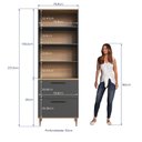 Ver imagem 5 de Armário Paneleiro 2 Portas 2 Gavetas Vidro Fume Isabelle