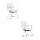 Ver imagem 1 de Kit 2 Cadeiras Escritório Interlocutor Fixa Esteirinha Corino Manhattan