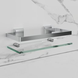 Porta Shampoo Luxo Quadrado 10x25 Prateleiras para Banheiro - 1