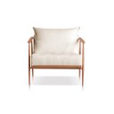 Ver imagem 2 de Poltrona Decorativa Linho Offwhite Base Cobre Aura