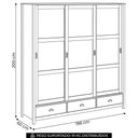 Ver imagem 5 de Guarda Roupa Casal Lazio 3 Portas Correr 3 Gavetas Madeira Freijó Mpozenato 196cm