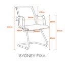 Ver imagem 2 de Kit 2 Cadeiras Escritório Interlocutor Fixa Aço Cromado Sidney Cinza